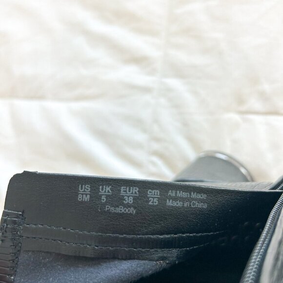 Franco Sarto Pisa Black Square Toe Block Heel Booties Size 8 - Picture 9 of 9